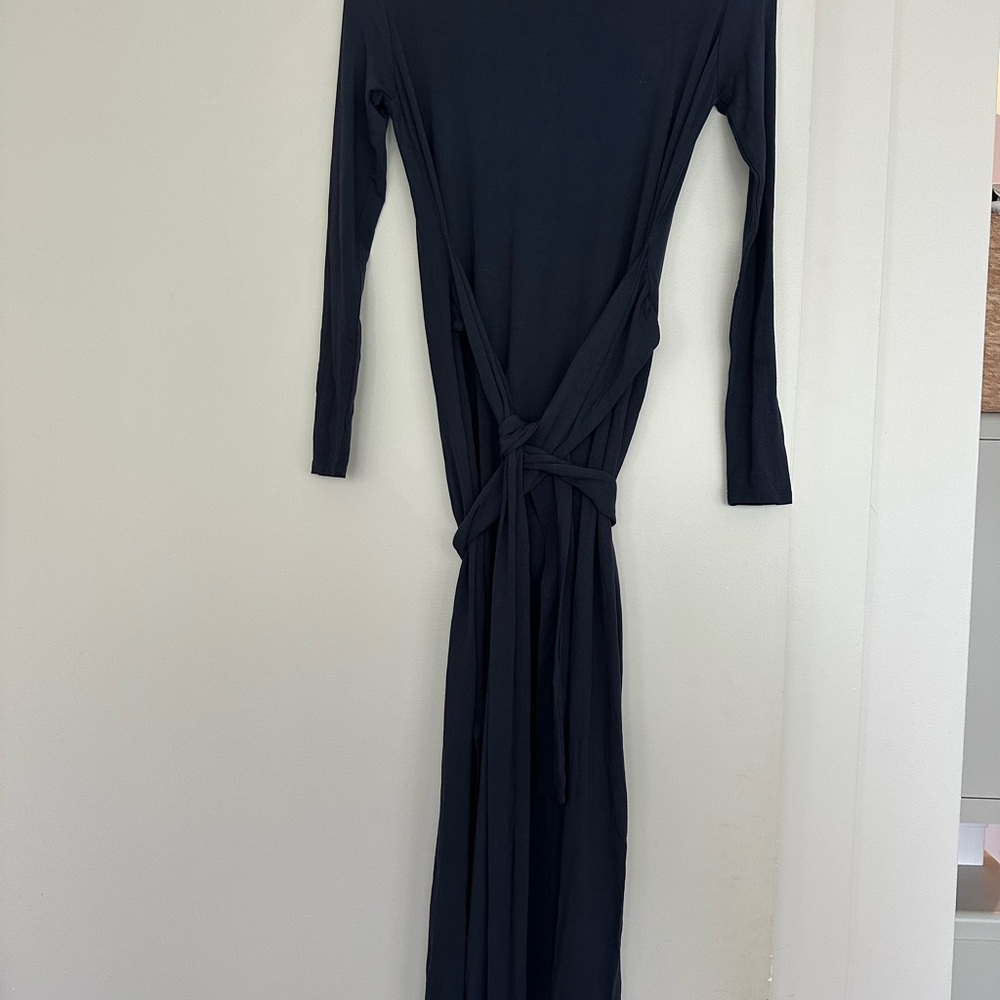 Modern Citizen Navy Long-Sleeve Vero Tie-Front Dress sz M